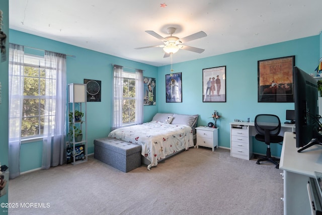 86 Lorelei Dr, Howell, NJ 07731 - bedroom with carpet, a desk, and ceiling fan