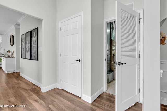 16 Vecchio Rd, Manchester, NJ 08759 - hallway with ornamental molding and wood finished floors
