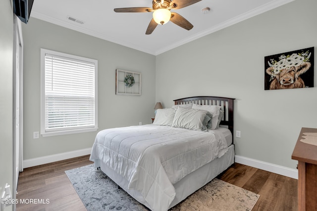 16 Vecchio Rd, Manchester, NJ 08759 - bedroom with wood finished floors, ornamental molding, and ceiling fan