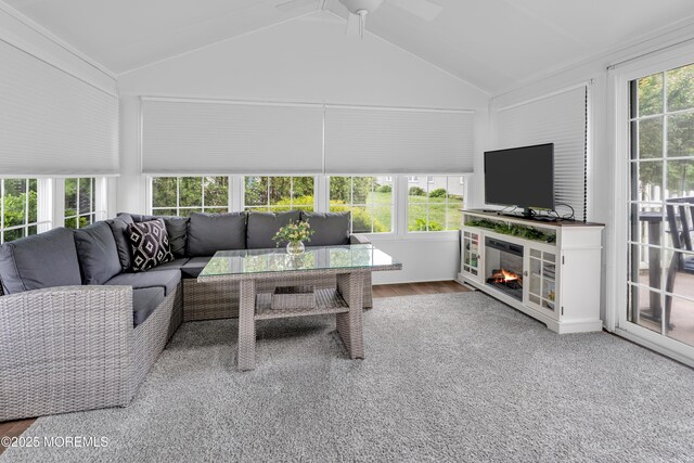 16 Vecchio Rd, Manchester, NJ 08759 - sunroom featuring lofted ceiling, wood finished floors, and carpet floors