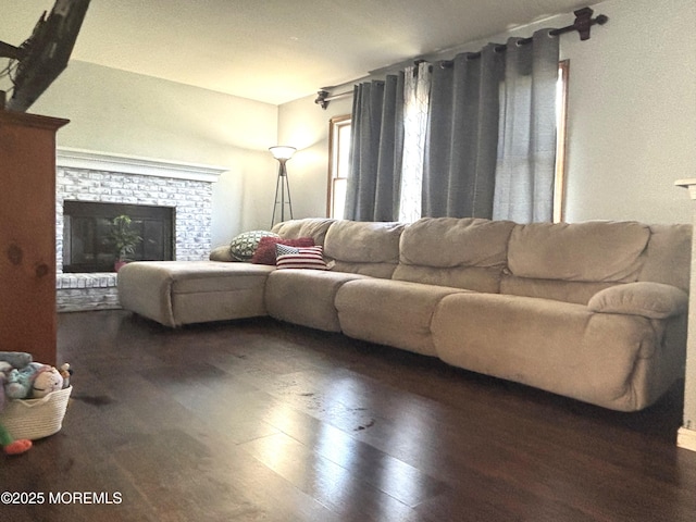 2711 2nd Ave, Toms River, NJ 08753 - living area with wood finished floors and a fireplace
