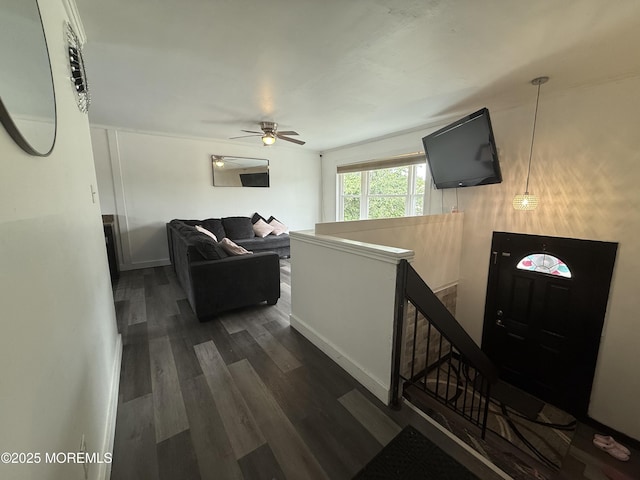 153 Schooner Ave, Barnegat, NJ 08005 - entryway with dark wood-style floors and ceiling fan