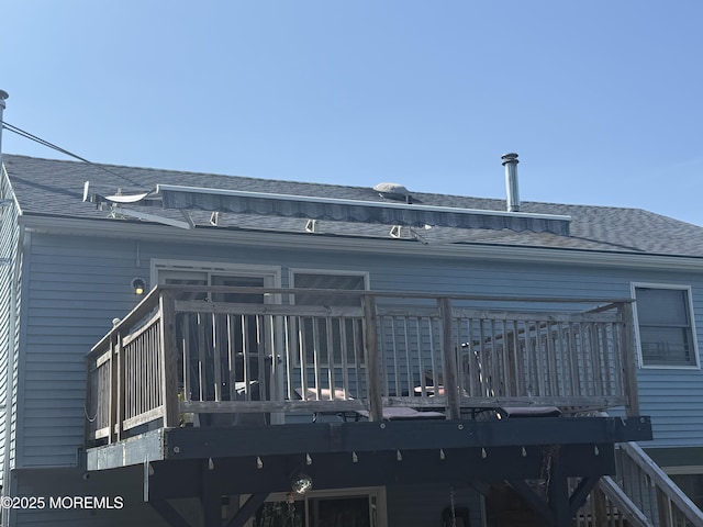 153 Schooner Ave, Barnegat, NJ 08005 - back of property featuring a wooden deck and a shingled roof