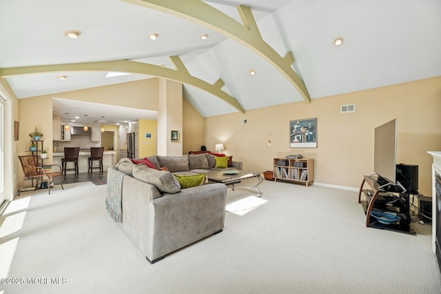 2 Derby Ln, East Brunswick, NJ 08816 - carpeted living room with recessed lighting and arched walkways