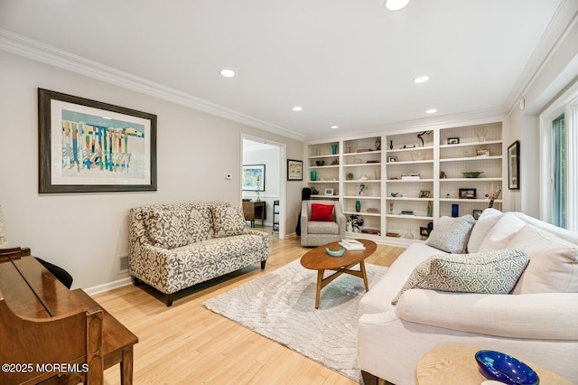2 Derby Ln, East Brunswick, NJ 08816 - living area with crown molding, recessed lighting, healthy amount of natural light, and wood finished floors