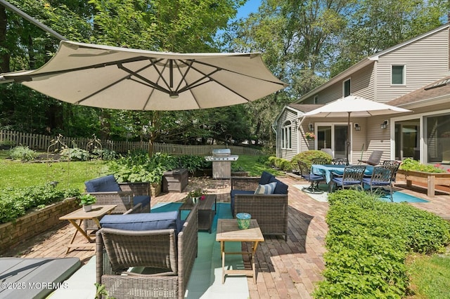2 Derby Ln, East Brunswick, NJ 08816 - view of patio / terrace with outdoor lounge area, a grill, and outdoor dining space