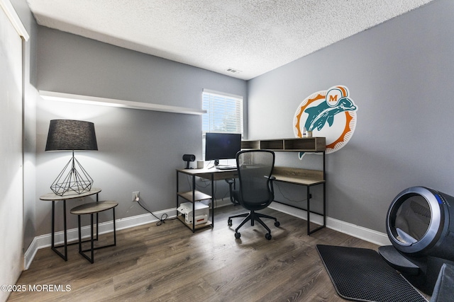 165 Tulip Ln, Freehold, NJ 07728 - office area with wood finished floors and a textured ceiling