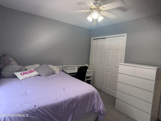 30 Gristmill Rd, Howell, NJ 07731 - bedroom featuring carpet, a ceiling fan, and a closet