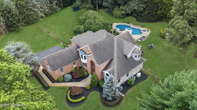 8 Shadowbrook Dr, Colts Neck, NJ 07722 - view of subject property featuring a pool area and a tree filled landscape