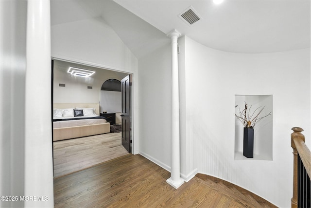 8 Shadowbrook Dr, Colts Neck, NJ 07722 - hall with wood finished floors and vaulted ceiling