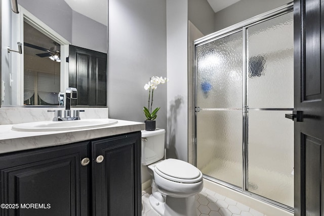 8 Shadowbrook Dr, Colts Neck, NJ 07722 - bathroom featuring vanity, a stall shower, and tile patterned flooring