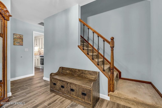 18 Laurel Crest Dr, Howell, NJ 07731 - stairway featuring baseboards and wood finished floors