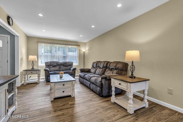 18 Laurel Crest Dr, Howell, NJ 07731 - living area featuring dark wood-style floors and recessed lighting