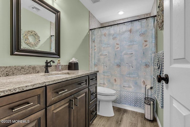 18 Laurel Crest Dr, Howell, NJ 07731 - bathroom with vanity, wood finished floors, and shower / bath combo with shower curtain
