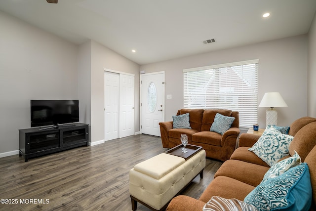 17 Linton Close Close Unit 1000, Freehold, NJ 07728 - living area with wood finished floors, recessed lighting, and lofted ceiling