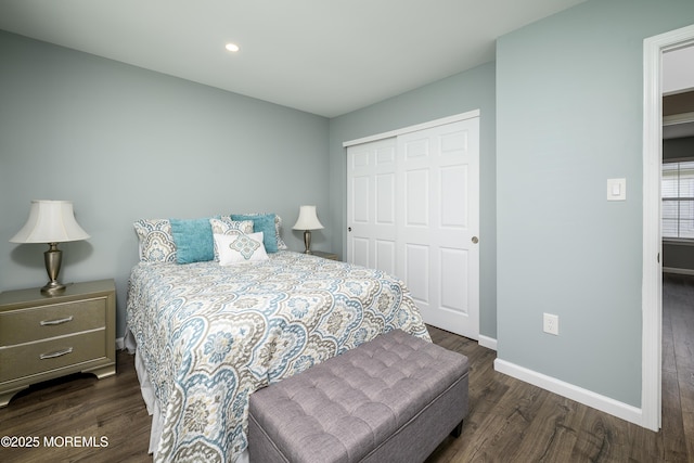 17 Linton Close Close Unit 1000, Freehold, NJ 07728 - bedroom featuring wood finished floors, a closet, and recessed lighting