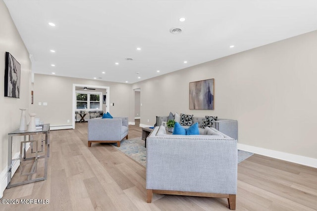 6 Fairfield Rd, Toms River, NJ 08757 - living room featuring light wood finished floors and recessed lighting