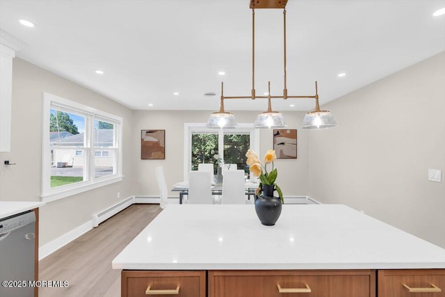 6 Fairfield Rd, Toms River, NJ 08757 - kitchen with dishwashing machine, light wood-type flooring, healthy amount of natural light, light countertops, and recessed lighting