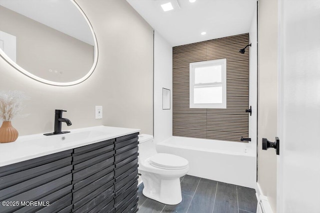 6 Fairfield Rd, Toms River, NJ 08757 - bathroom featuring vanity, shower / bath combination, and wood finished floors
