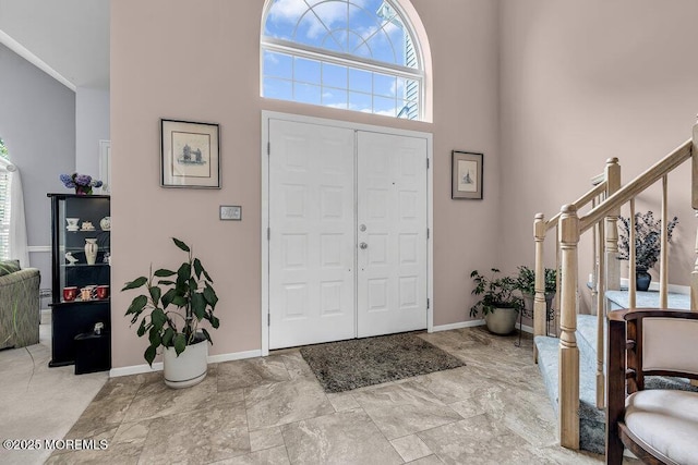 32 Tilton Rd, Brick, NJ 08723 - entryway featuring a towering ceiling and stairs