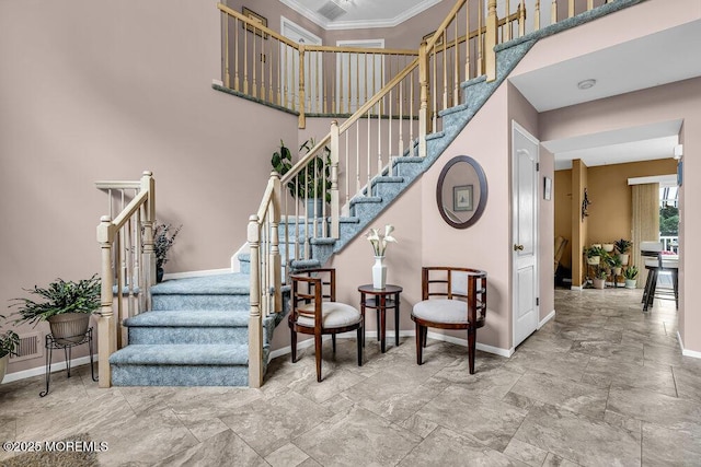 32 Tilton Rd, Brick, NJ 08723 - stairs with baseboards and ornamental molding