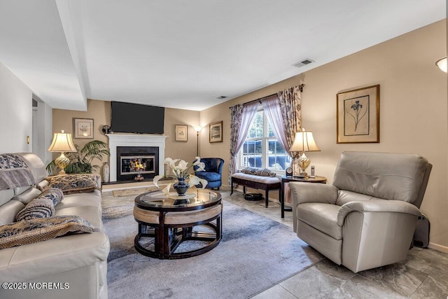 32 Tilton Rd, Brick, NJ 08723 - living area featuring a glass covered fireplace