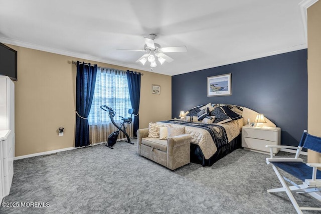 32 Tilton Rd, Brick, NJ 08723 - carpeted bedroom with crown molding and a ceiling fan