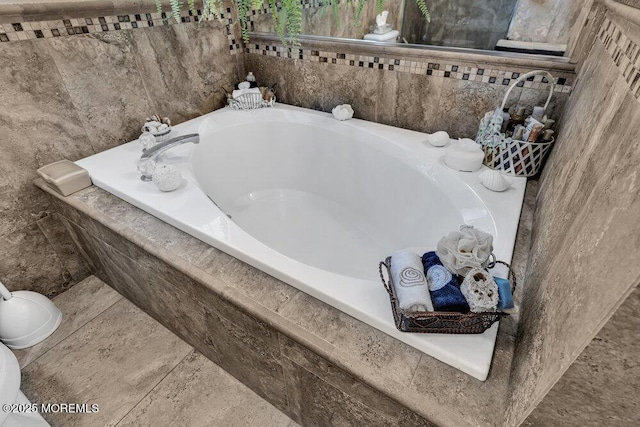 32 Tilton Rd, Brick, NJ 08723 - bathroom with a bath and tile walls