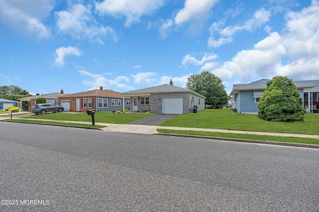 171 Biabou Dr, Toms River, NJ 08757 - ranch-style house with a garage, a front lawn, and driveway
