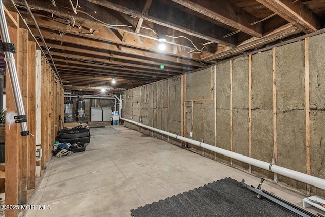 1015 Mattison Ave, Asbury Park, NJ 07712 - unfinished basement with washer and clothes dryer and water heater