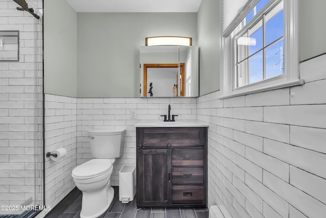 2400 Ocean Front, Lavallette, NJ 08735 - bathroom with tile walls, vanity, and wainscoting