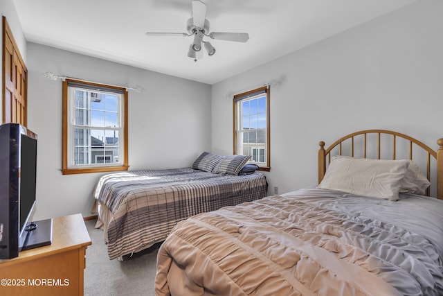 2400 Ocean Front, Lavallette, NJ 08735 - bedroom with carpet floors and ceiling fan