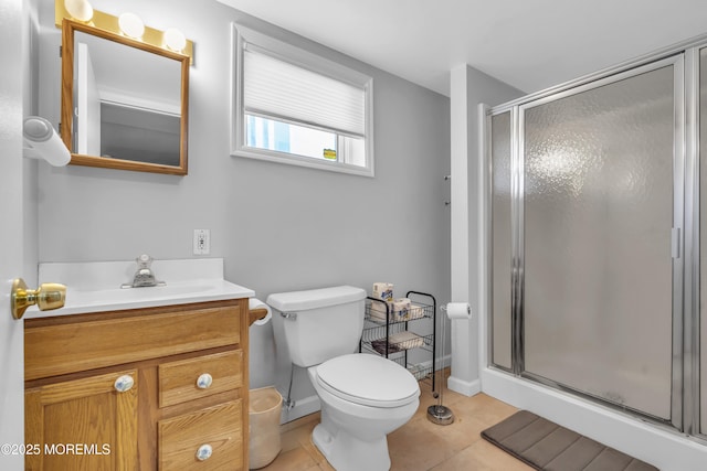 2400 Ocean Front, Lavallette, NJ 08735 - bathroom with vanity, a shower stall, and tile patterned floors