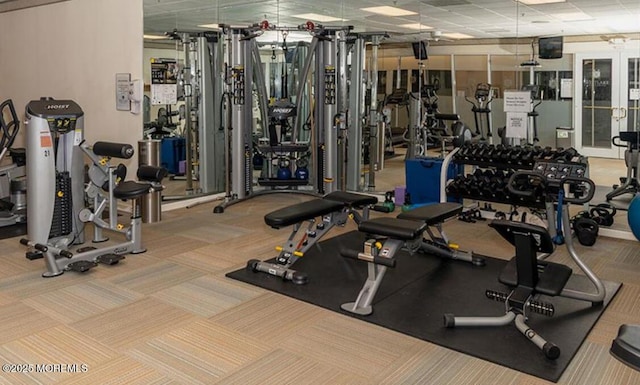 14 Barton Creek Rd, Jackson, NJ 08527 - gym with carpet flooring and a drop ceiling