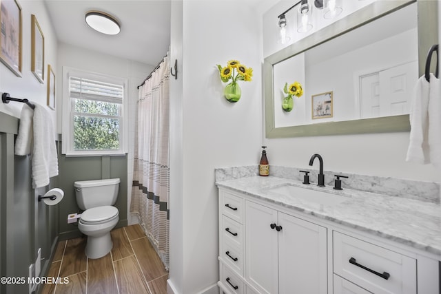 41 Alan Ter, Howell, NJ 07731 - full bath featuring vanity, wood tiled floors, and a shower with curtain