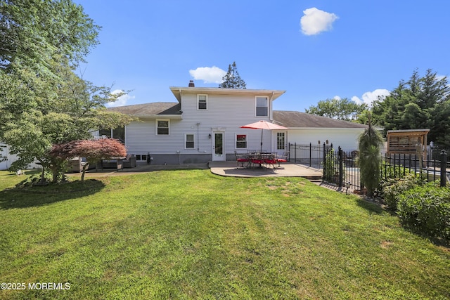 41 Alan Ter, Howell, NJ 07731 - back of property with a patio area and a chimney