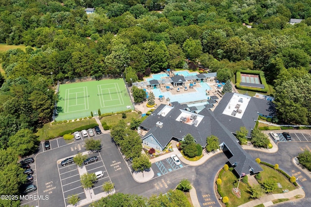 6 Thatcher Ct, Jackson, NJ 08527 - aerial view of a pool and a forest