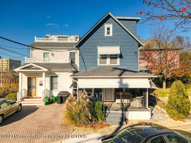 63 Asbury Ave, Ocean Grove, NJ 07756 - view of front of property with a porch