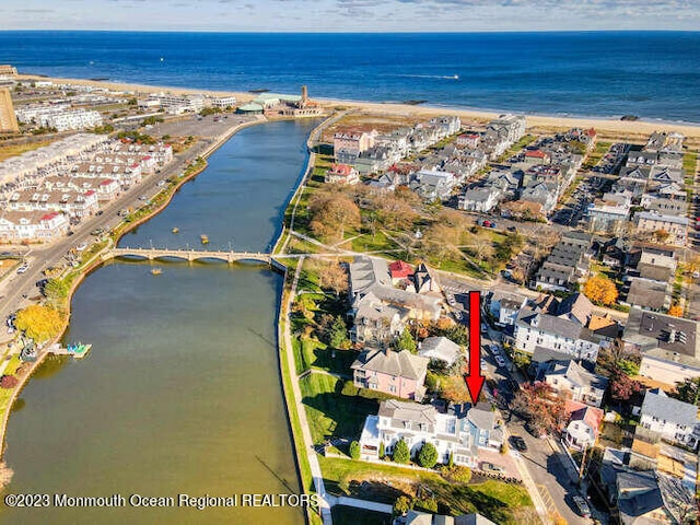 63 Asbury Ave, Ocean Grove, NJ 07756 - aerial view of property and surrounding area featuring a large body of water