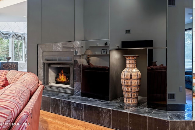 7 Jayhawk Way, Holmdel, NJ 07733 - detailed view of a tiled fireplace and wood finished floors