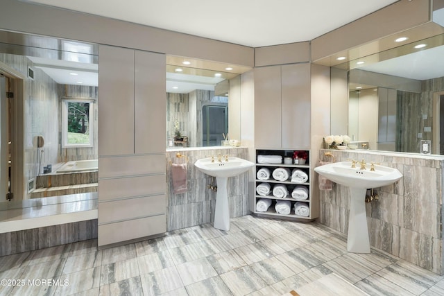 7 Jayhawk Way, Holmdel, NJ 07733 - full bath featuring tile walls and tile patterned floors