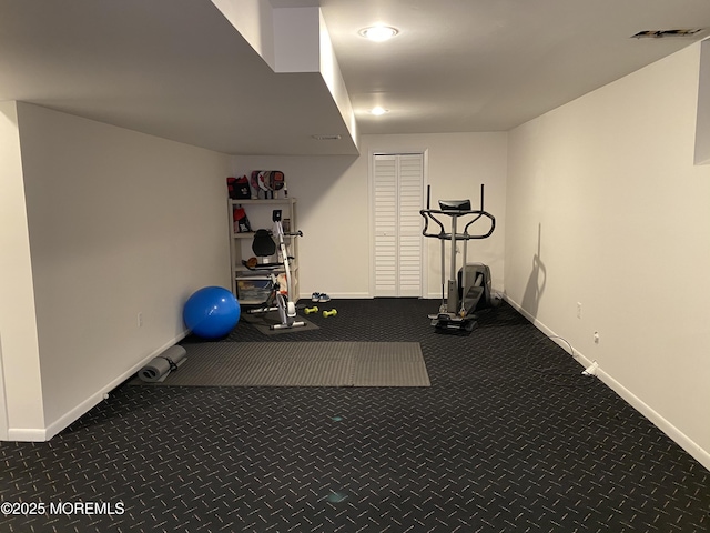 7 Erte Pl, Marlboro, NJ 07746 - workout area featuring baseboards and carpet