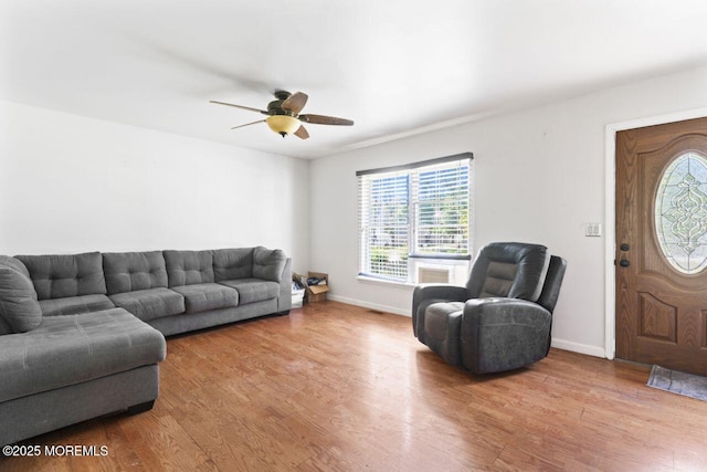 45 Letts Landing Rd, Waretown, NJ 08758 - living room with plenty of natural light, wood finished floors, and ceiling fan