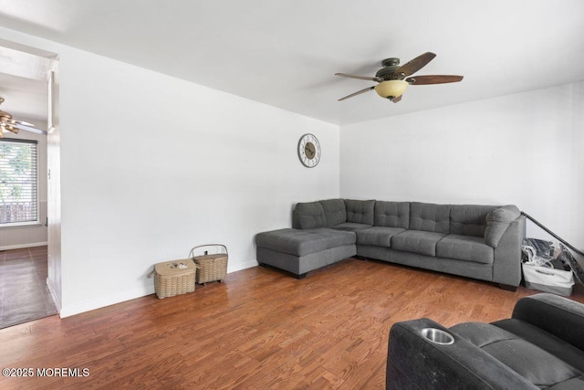 45 Letts Landing Rd, Waretown, NJ 08758 - living area with ceiling fan and wood finished floors