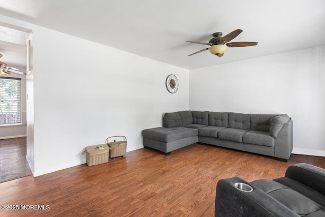 45 Letts Landing Rd, Waretown, NJ 08758 - living room with ceiling fan and wood finished floors