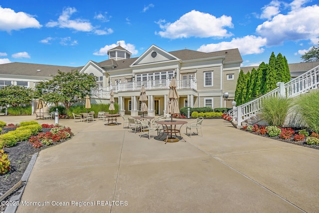 25 Merion Ln, Jackson, NJ 08527 - back of house with stairway, a balcony, and a patio area