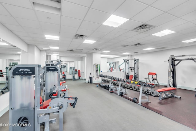 50 Dey St Unit 434, Jersey City, NJ 07306 - workout area with a drop ceiling