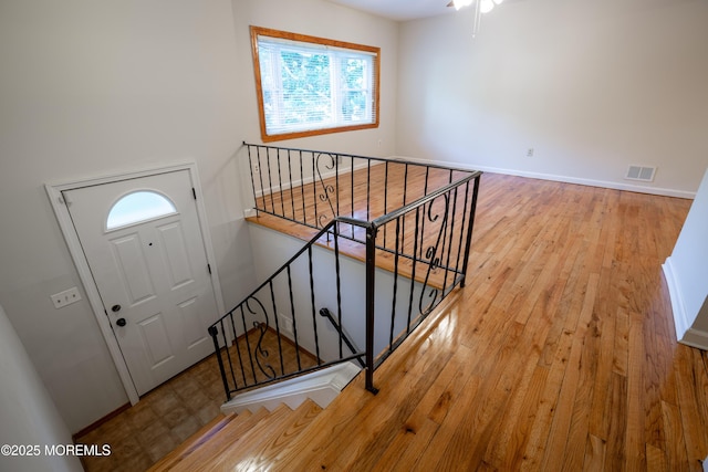 2152 Dover Pines Ave, Toms River, NJ 08755 - stairs with hardwood / wood-style floors