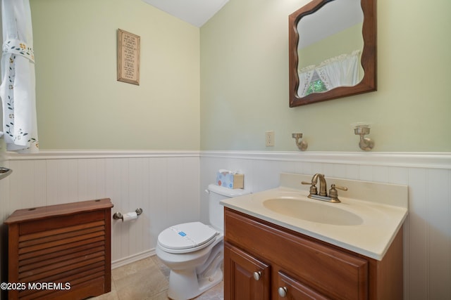 446 Steuben Ave, Forked River, NJ 08731 - bathroom featuring wainscoting, vanity, and tile patterned floors
