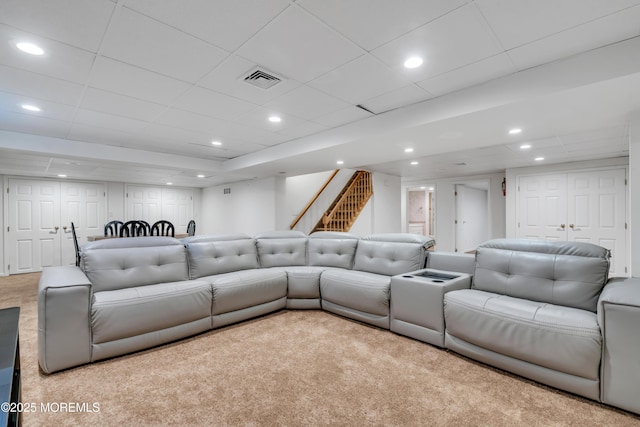 27 Darby Rd, East Brunswick, NJ 08816 - home theater featuring recessed lighting and carpet